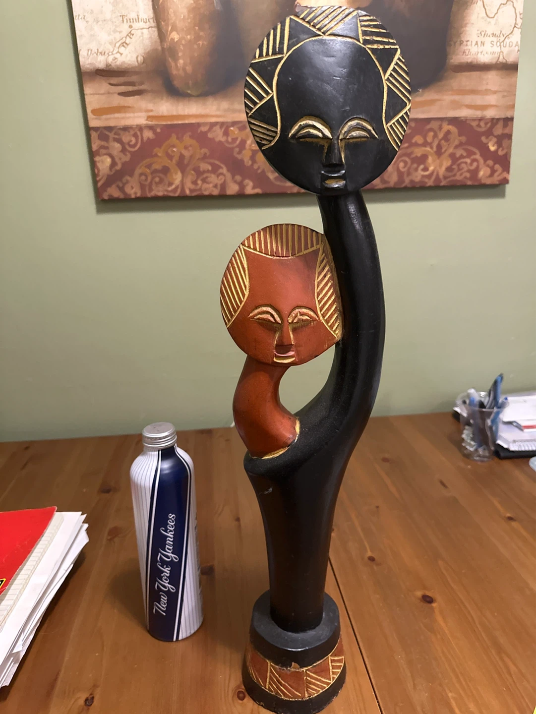 Wooden African Family Sculpture