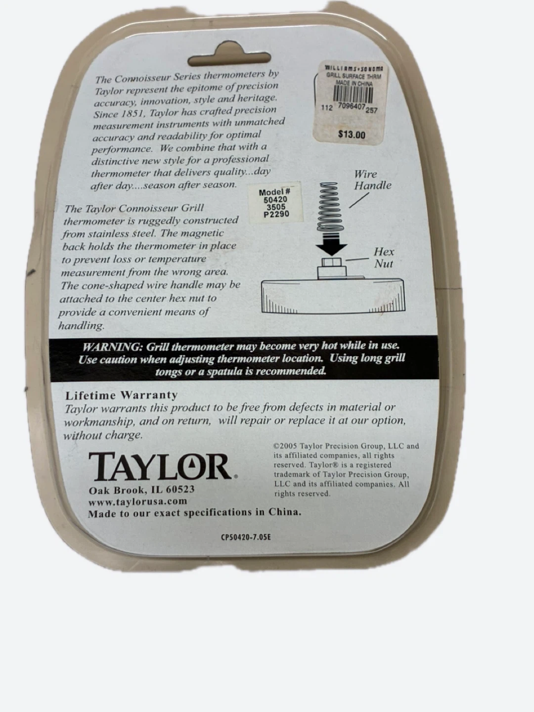 Taylor Connoisseur Series Grill Thermometer - photo 2