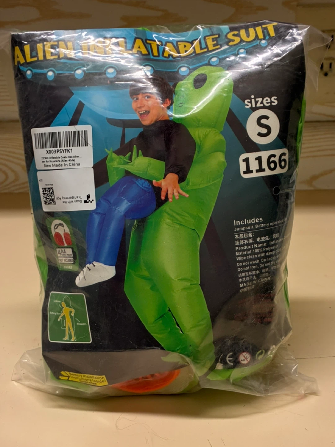 Alien Inflatable Costume - Size S - photo 3