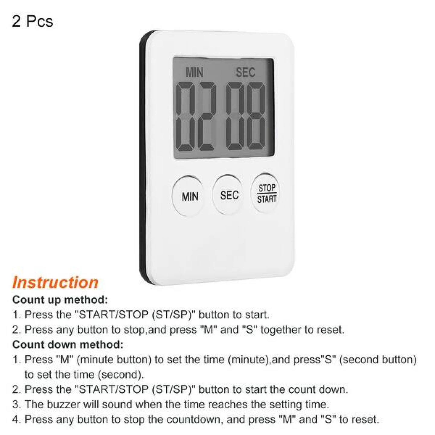 Digital Kitchen Timer - 2 Pack - photo 2