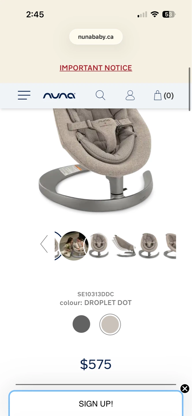 Nuna LEAF Grow Baby Rocker - Droplet Dot
