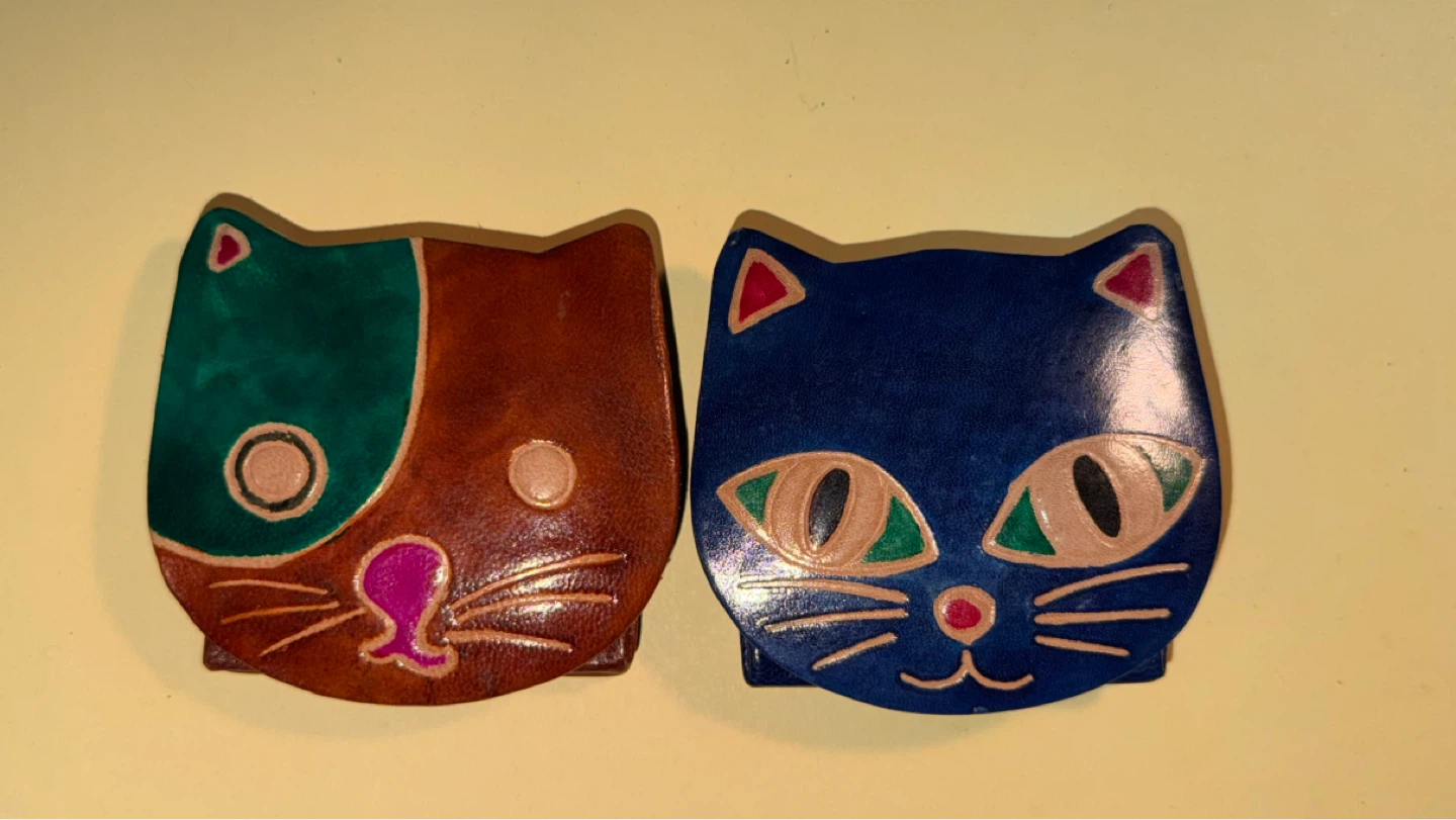 Handmade Leather Cat Coin Purse Set $5 each