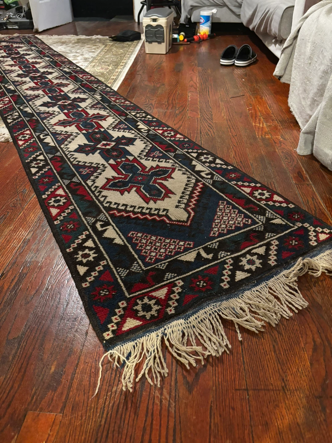 Antique Hand-woven Runner Rug with Traditional - photo 2