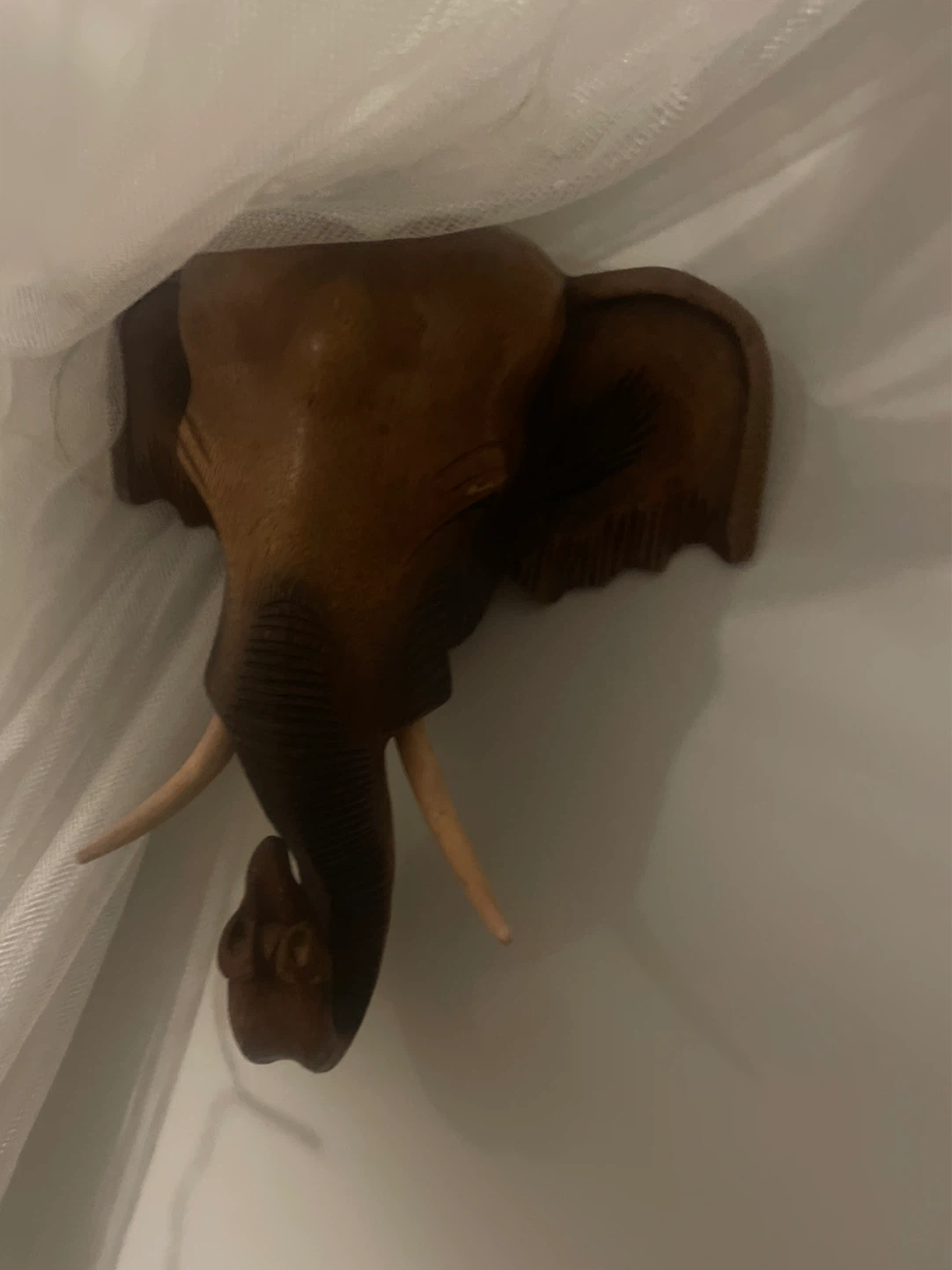 Wooden Elephant Head Wall Decor