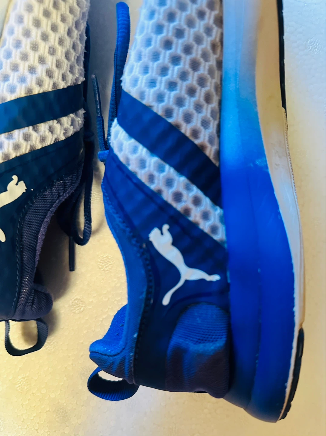 Puma  Running Shoes Blue White Mesh Athletic Sneakers - photo 5