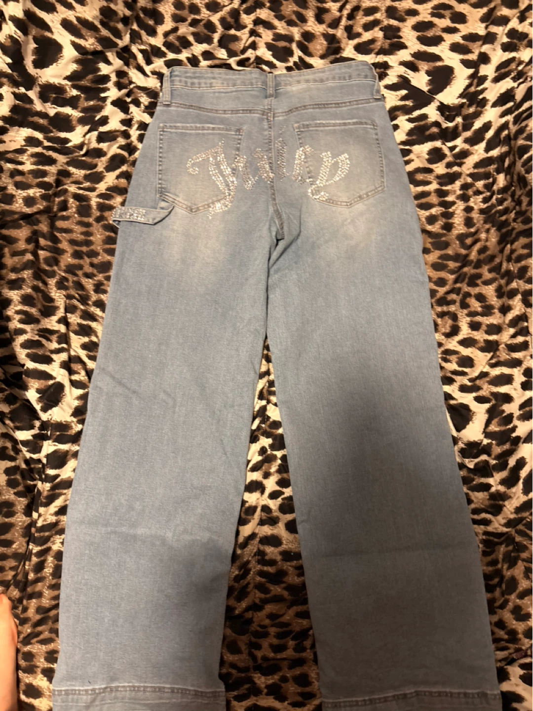 Juicy Couture Wide Leg Jeans Rhinestone Logo