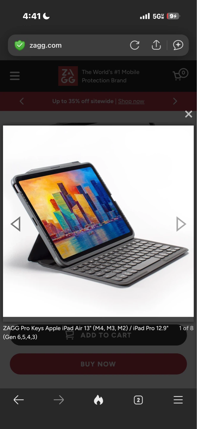 ZAGG Pro Keys Apple iPad Air 13" / iPad Pro 12.9" Keyboard Case