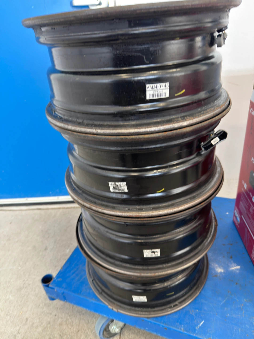 Set of 4 Black Steel Wheels
