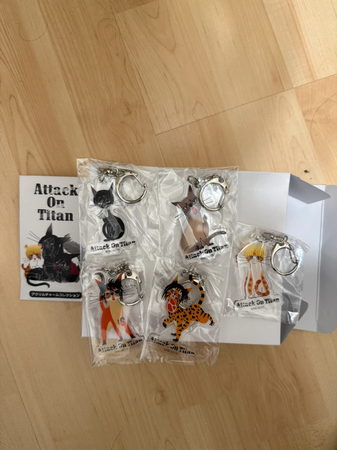 Attack on Titan RE:SHAZAM collab cat kitty acrylic keychains - photo 2