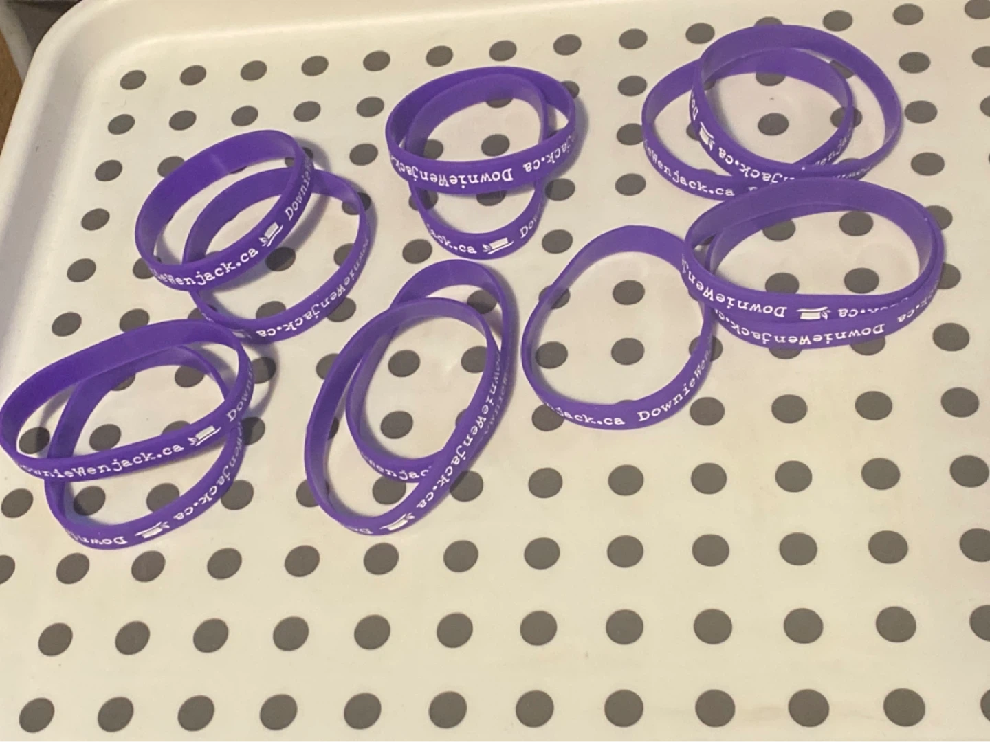 DownieWenJack.ca Purple Silicone Bracelets - Set of 13