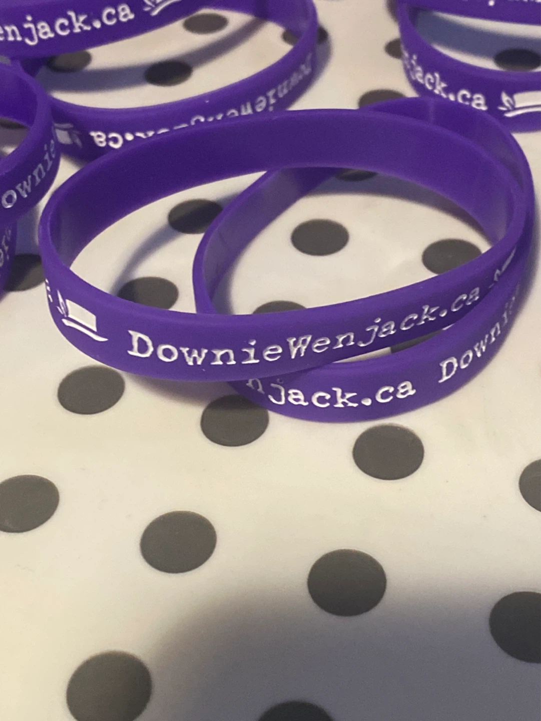 DownieWenJack.ca Purple Silicone Bracelets - Set of 13 - photo 2