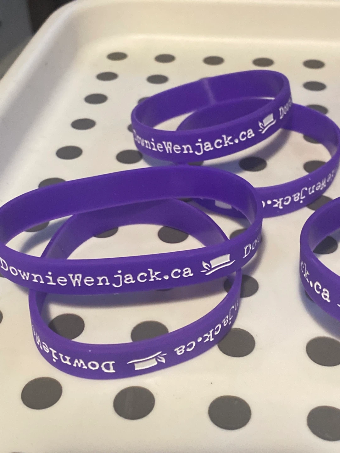 DownieWenJack.ca Purple Silicone Bracelets - Set of 13 - photo 3