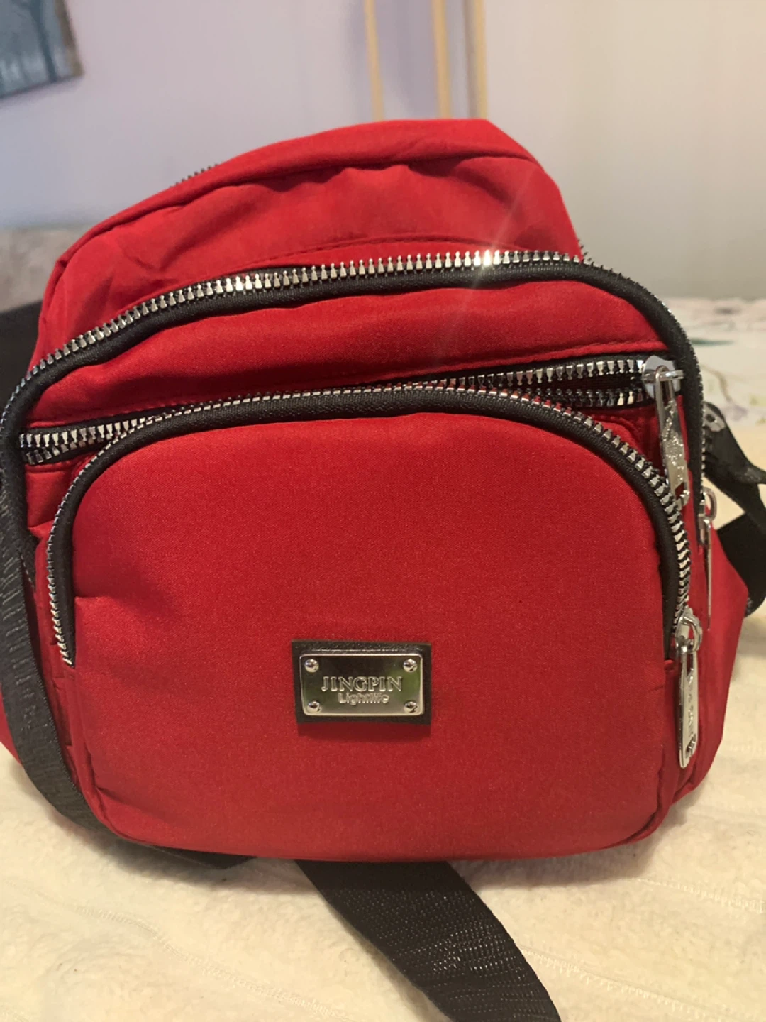 Red JINGPIN Lightweight Backpack