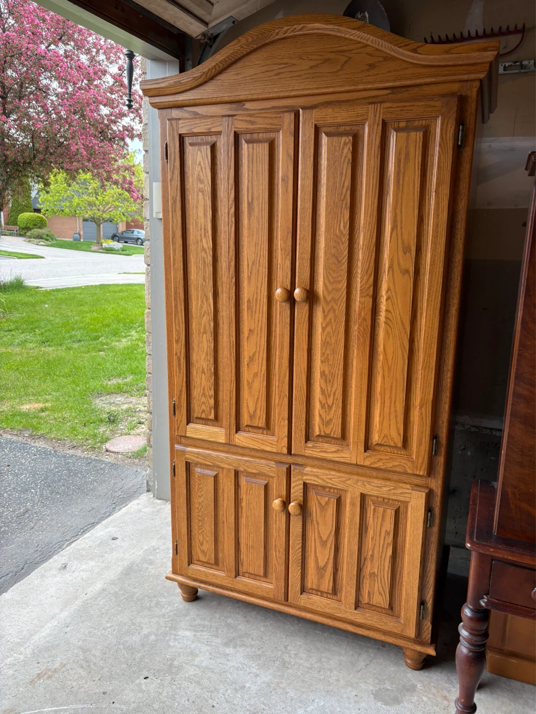 Solid Oak Armoire / Wardrobe