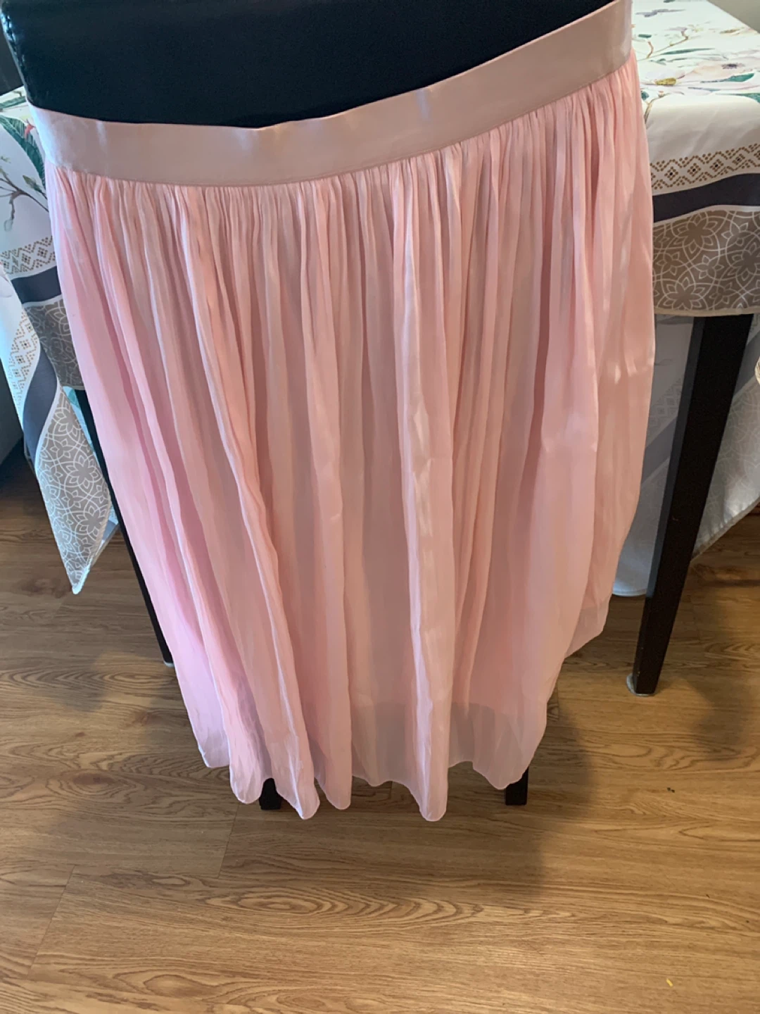 Pink Pleated Midi Skirt