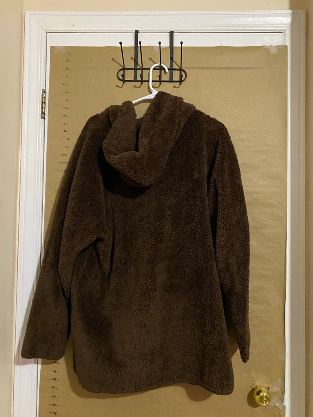 Brown Fuzzy Hooded open front sweater - photo 2