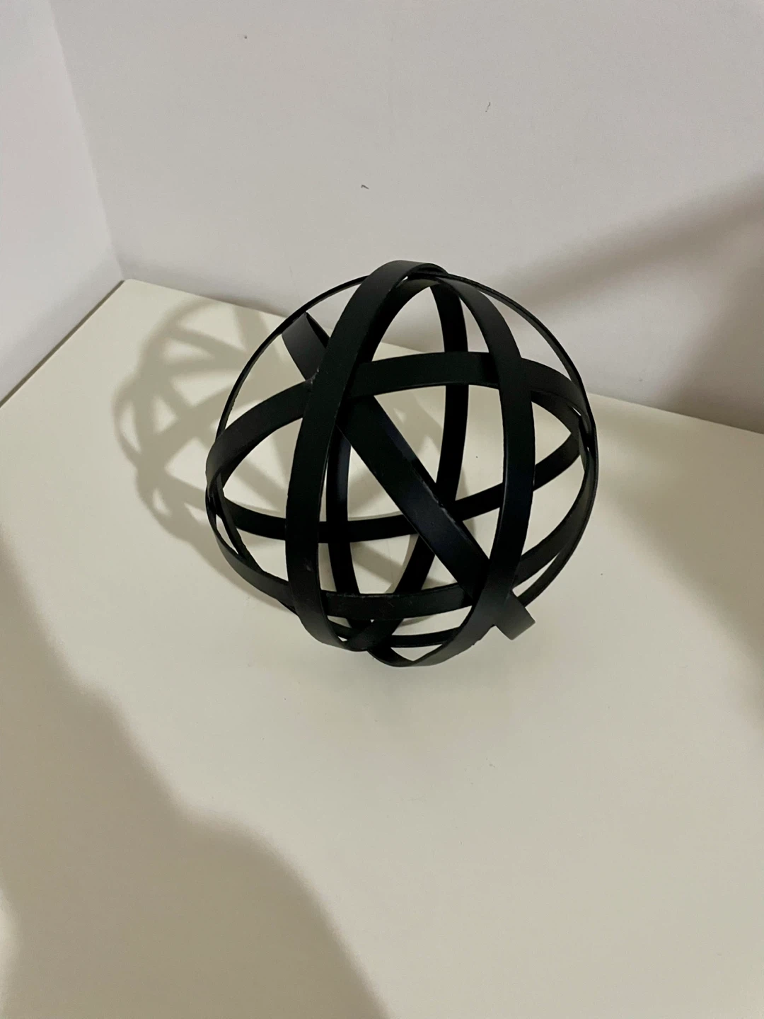 Black Metal Sphere Decorative Object