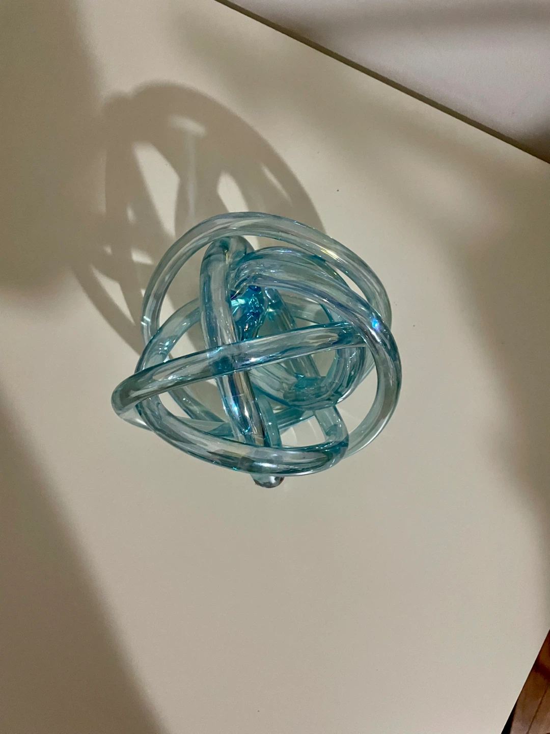 Blue Glass Intertwined Sphere Decorative Object - photo 2