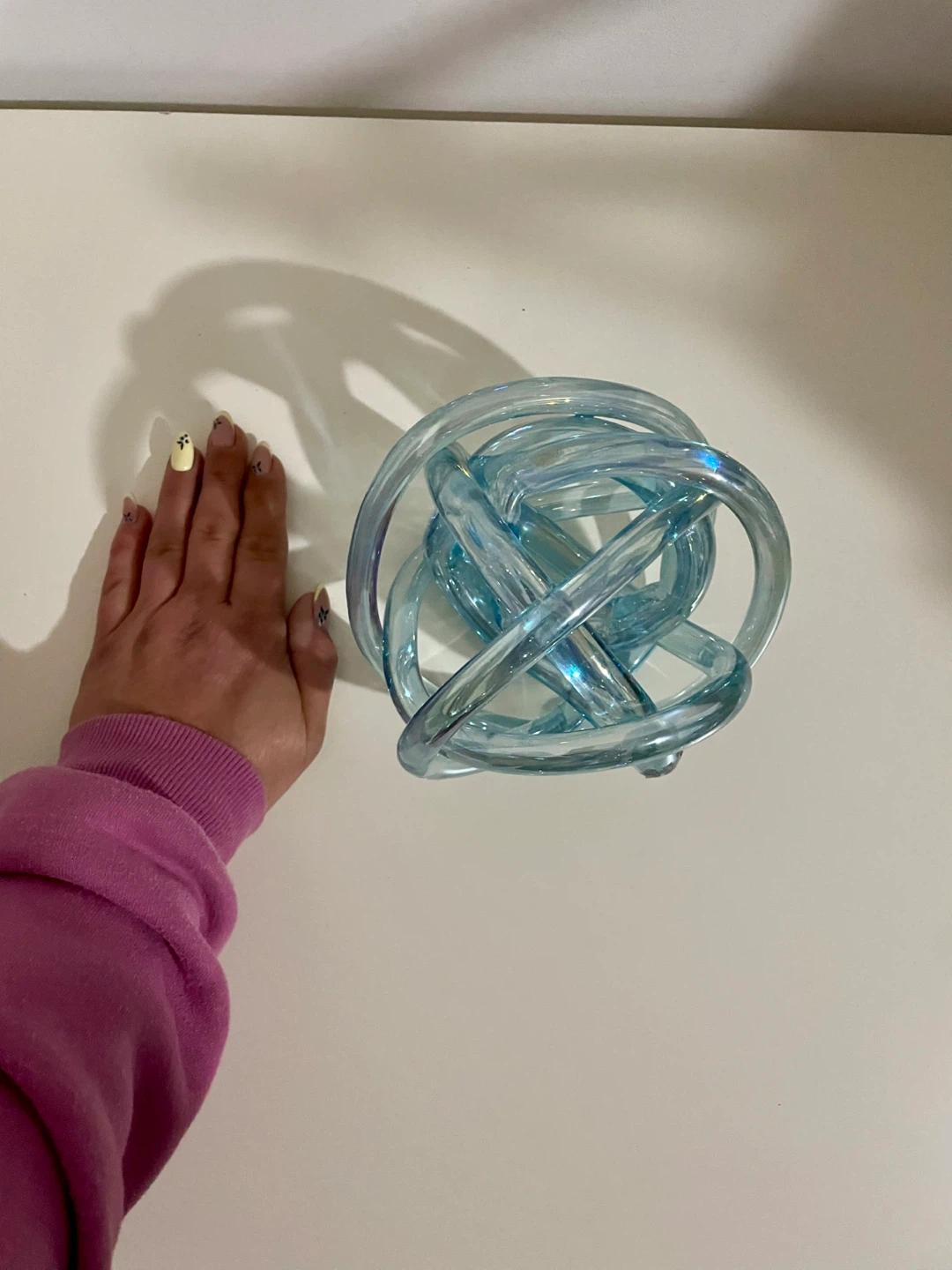 Blue Glass Intertwined Sphere Decorative Object - photo 3