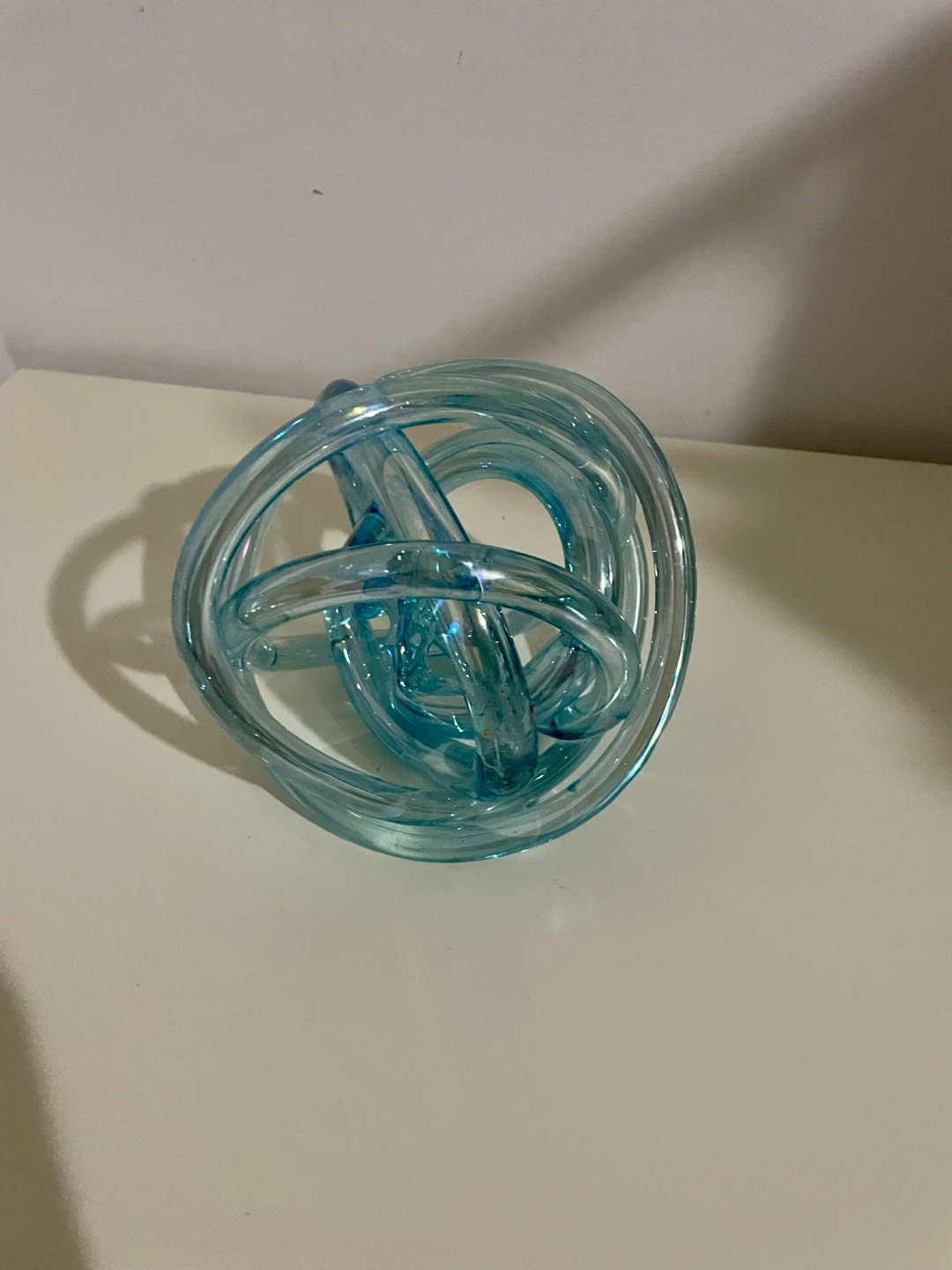 Blue Glass Intertwined Sphere Decorative Object