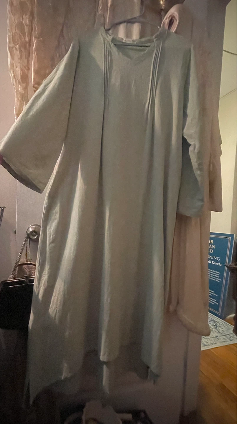 Soft Green Pure Linen Dress