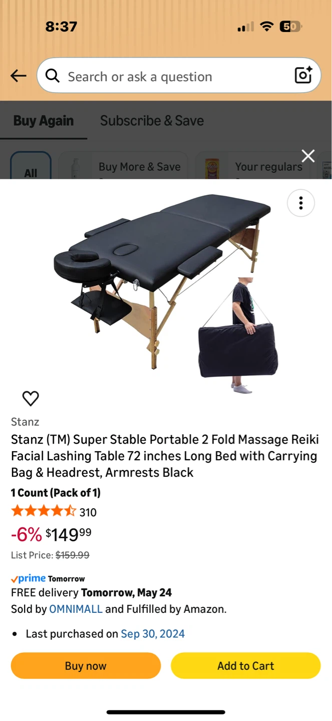 Stanz Portable 2 Fold Massage Table - Black - photo 2