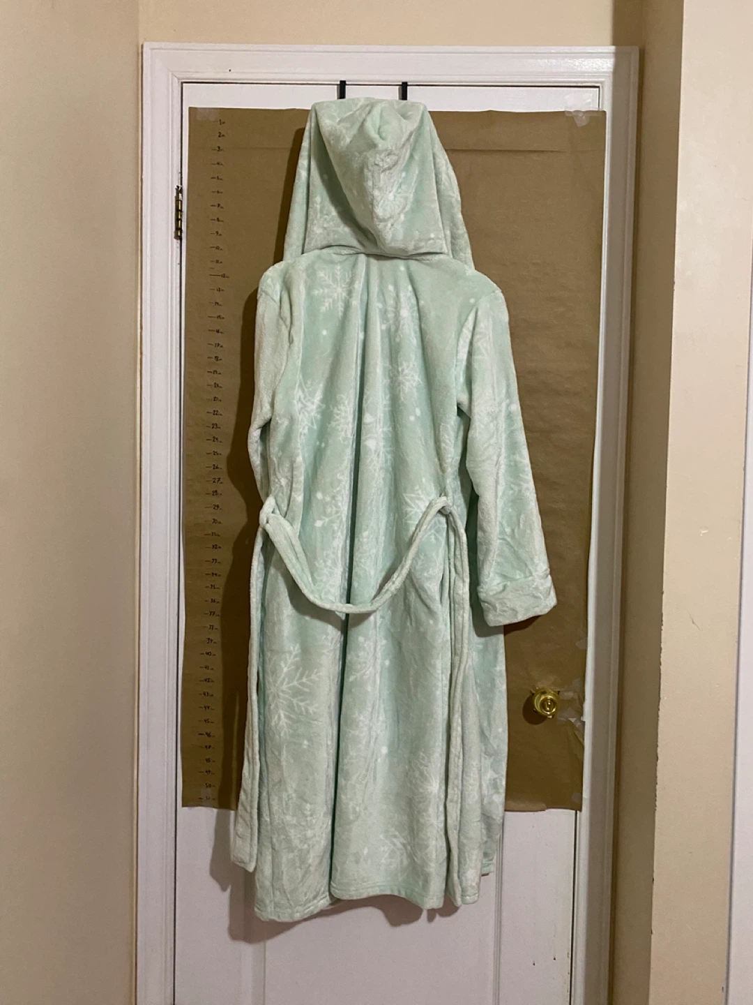 Mint Green Snowflake Fleece Robe with Hood - photo 2