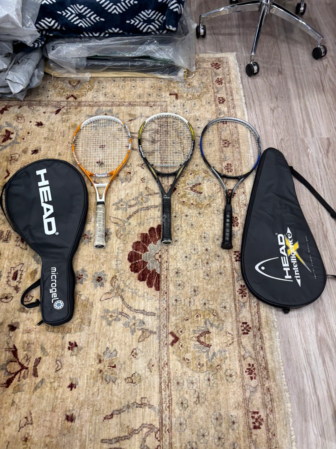 Set of 3 HEAD Tennis Racquets with Covers