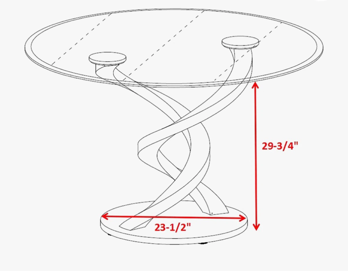 Bagdai Round Glass Top Metal Base Table - photo 3