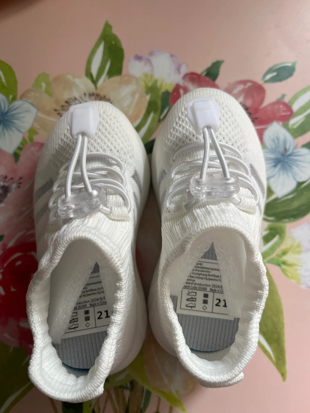 New!!! White Knit Sneakers - Size 21 - photo 2