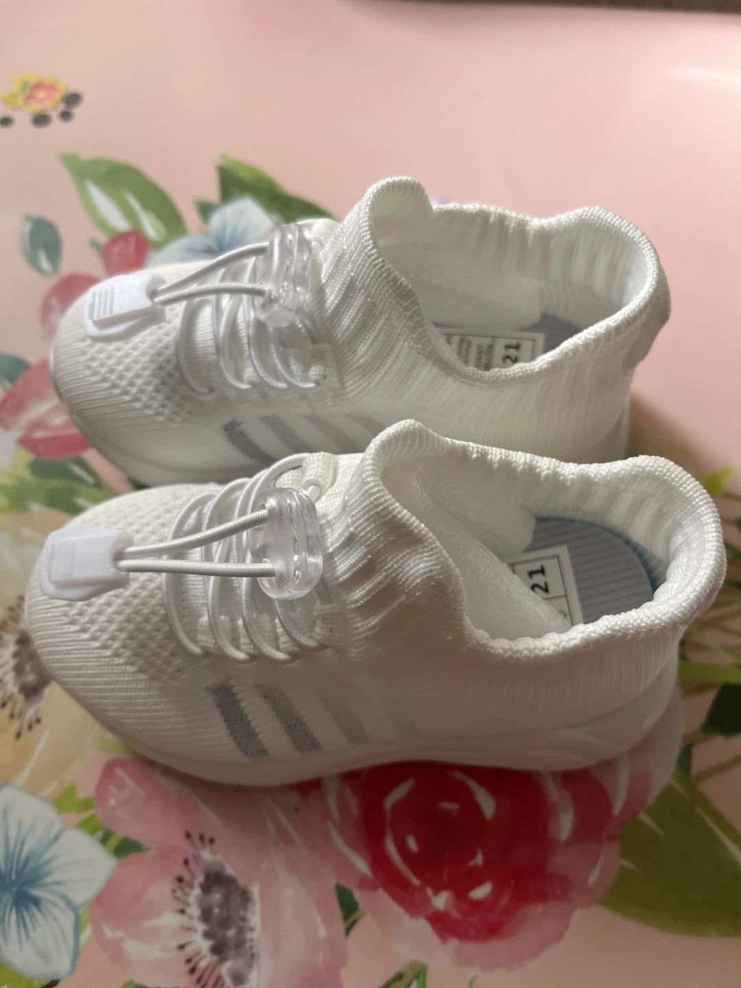 New!!! White Knit Sneakers - Size 21