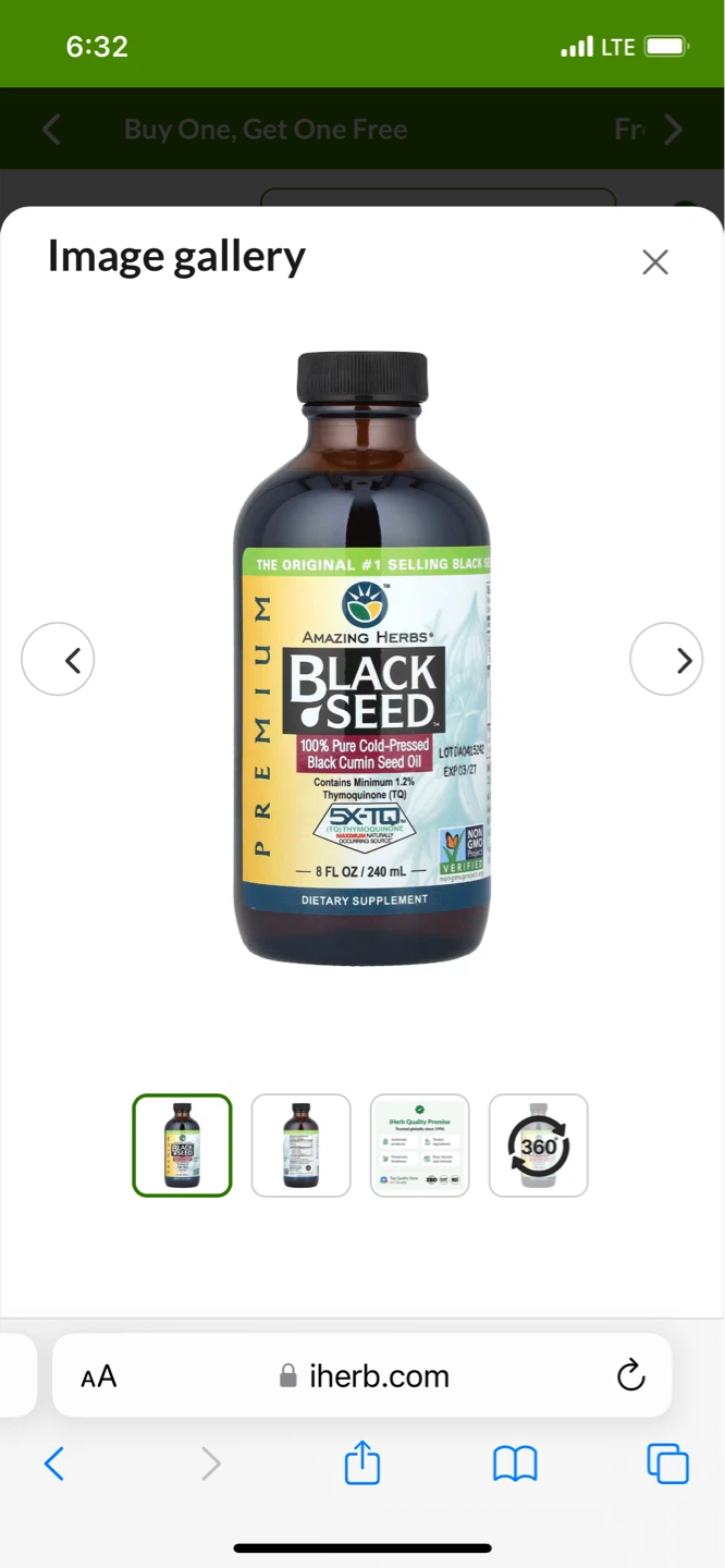 Amazing Herbs Black Seed Oil - 8 FL OZ / 240 ML - photo 2