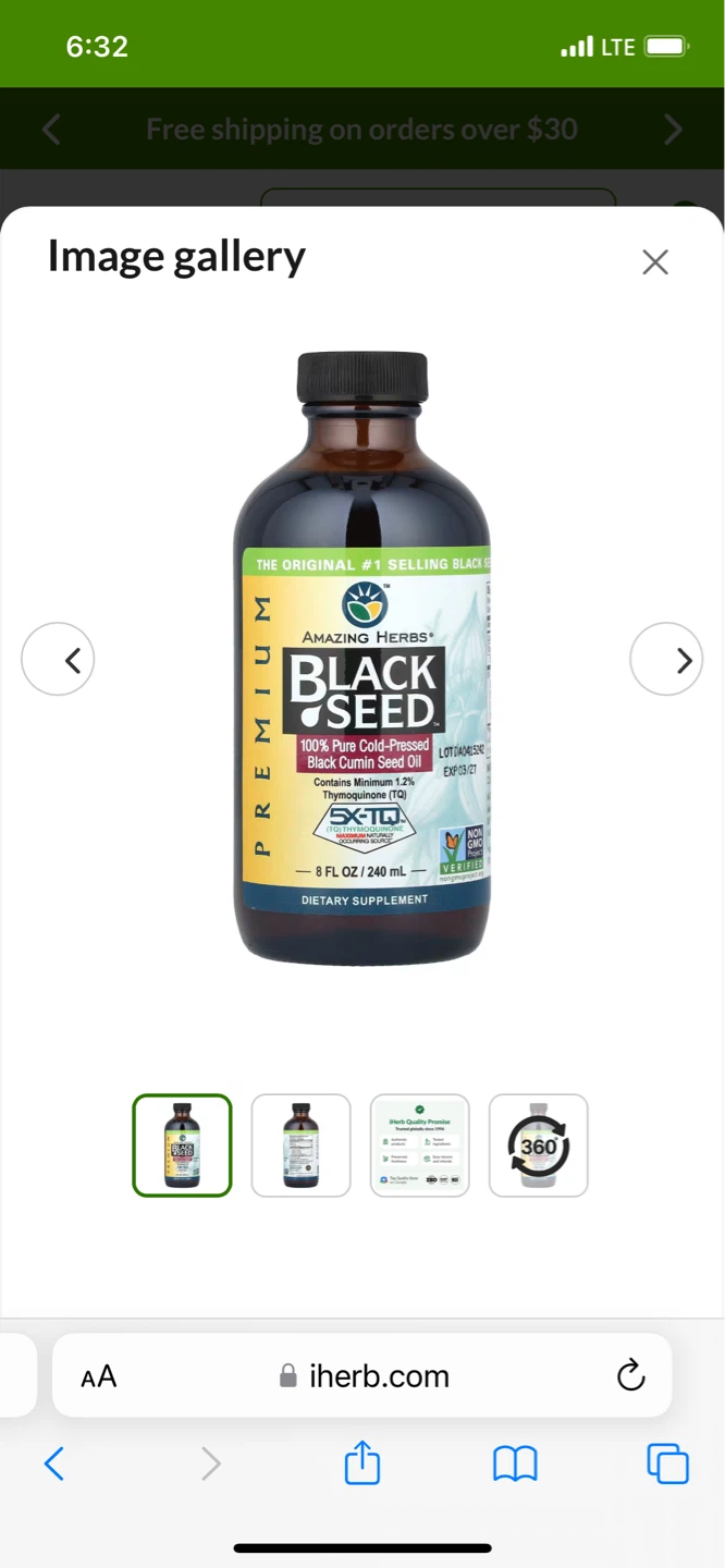 Amazing Herbs Black Seed Oil - 8 FL OZ / 240 ML