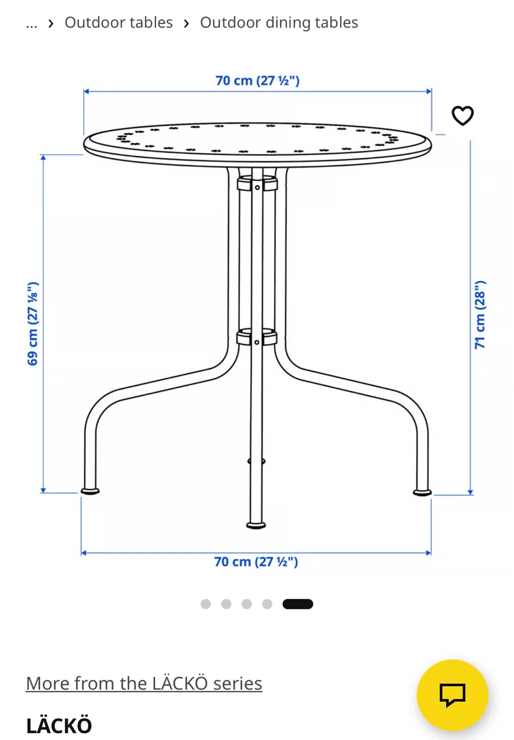 IKEA LÄCKÖ Outdoor Bistro Table - Black - photo 3