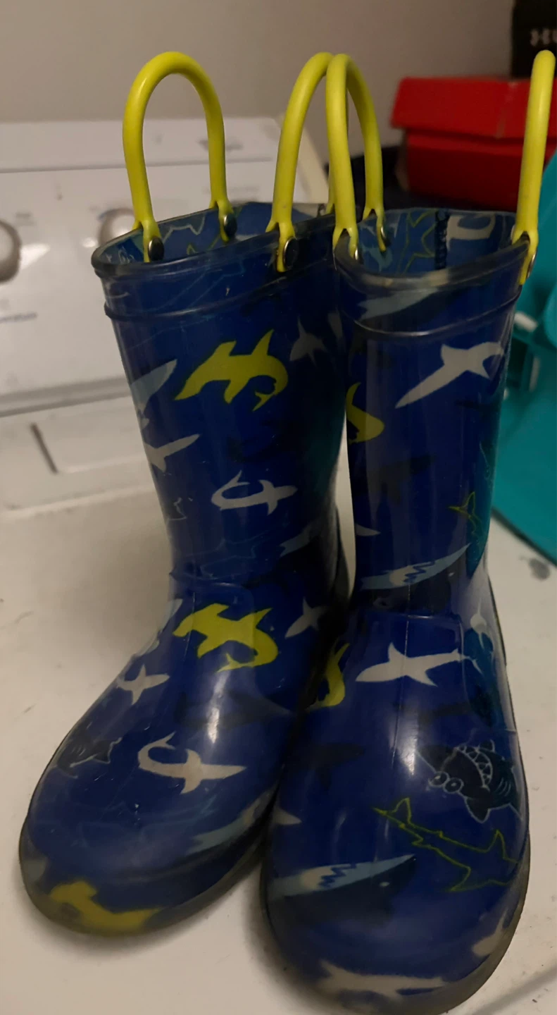 Kids Shark Print Rain Boots Size 8