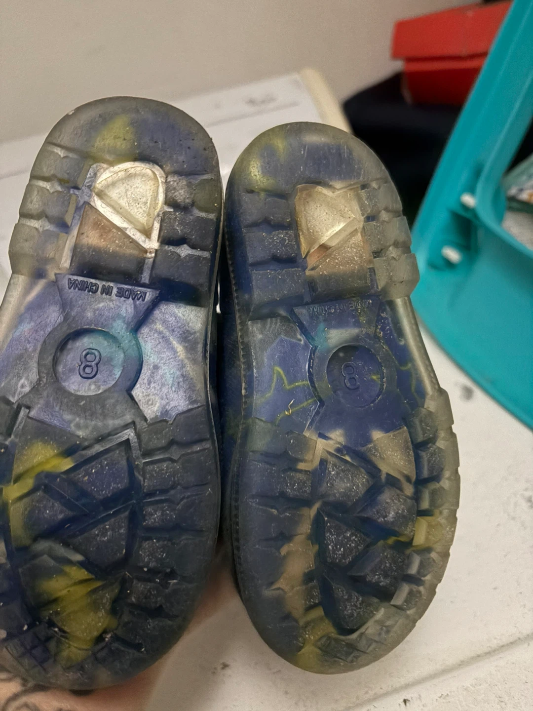 Kids Shark Print Rain Boots Size 8 - photo 3