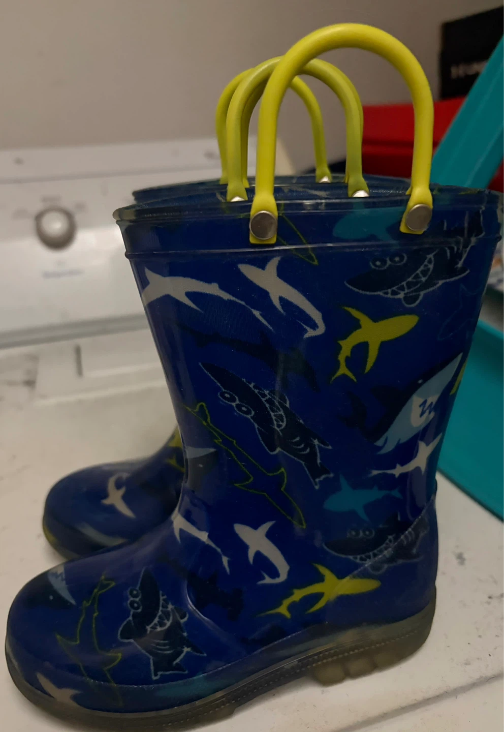 Kids Shark Print Rain Boots Size 8 - photo 2