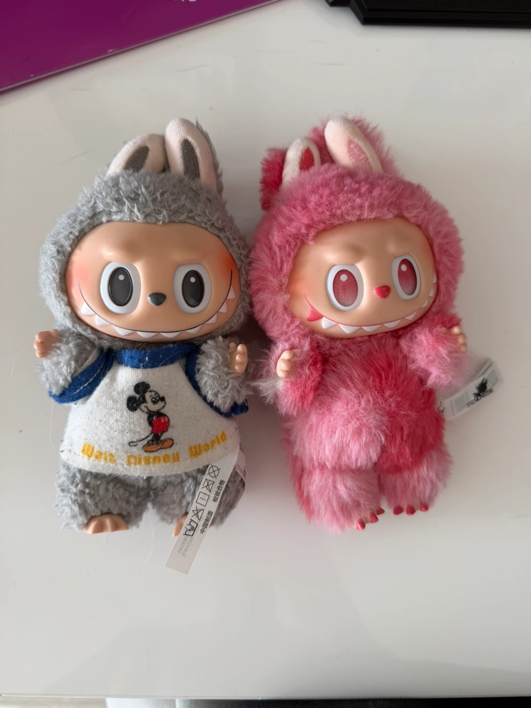 POP MART Labubu Plush Dolls - Pink and Grey