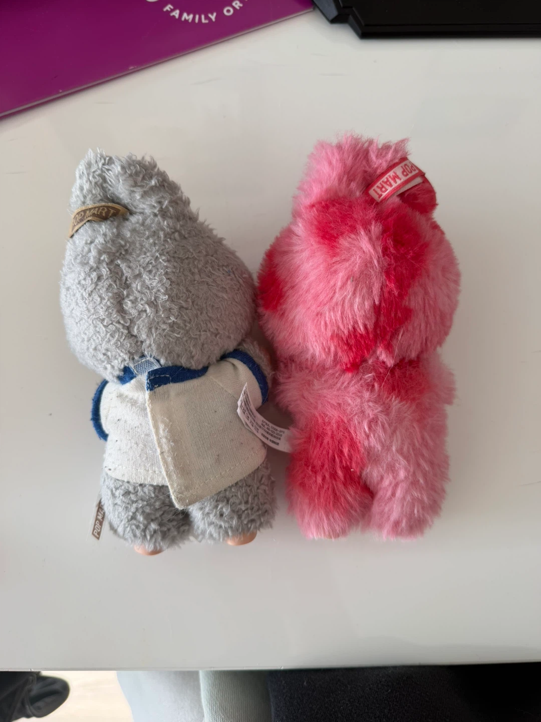 POP MART Labubu Plush Dolls - Pink and Grey - photo 2
