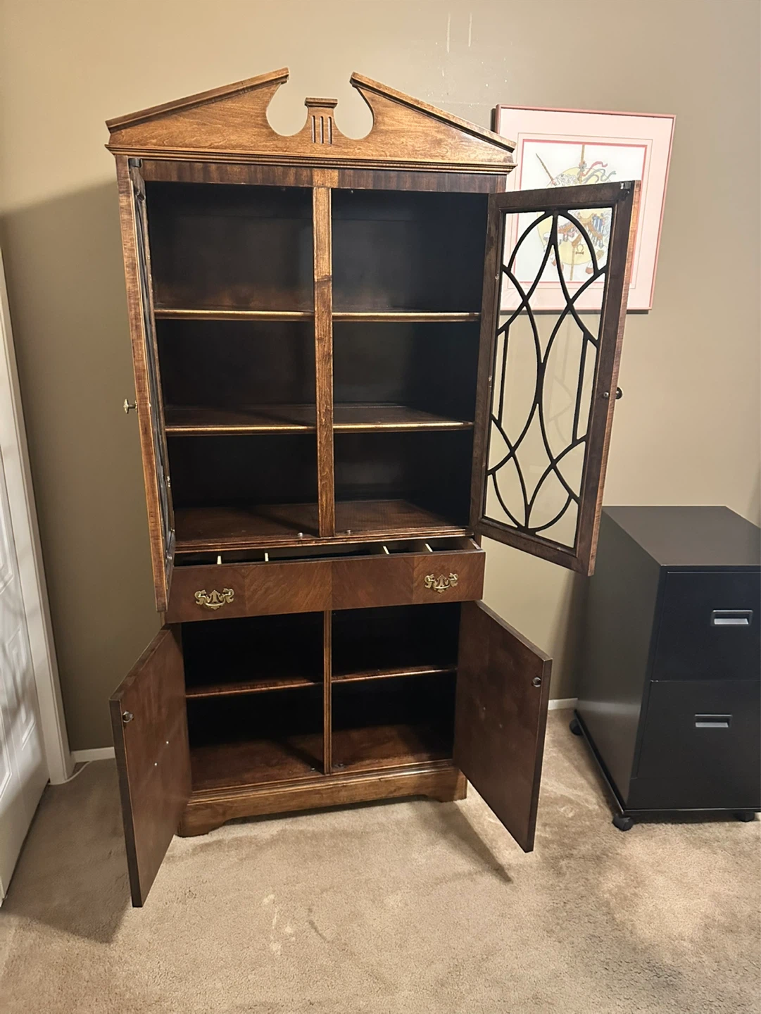 Wooden China Cabinet with Glass Doors - photo 2