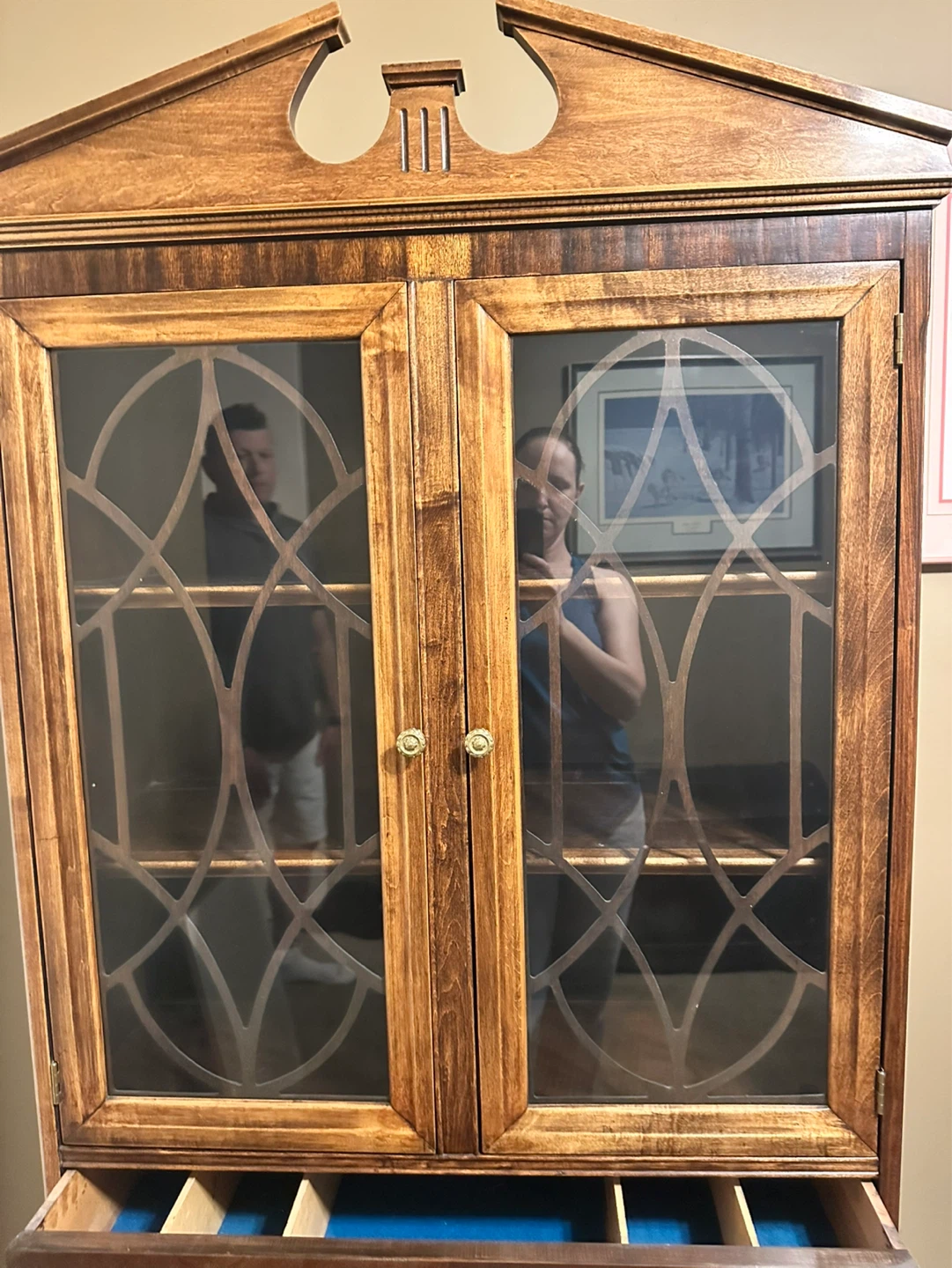 Wooden China Cabinet with Glass Doors - photo 3