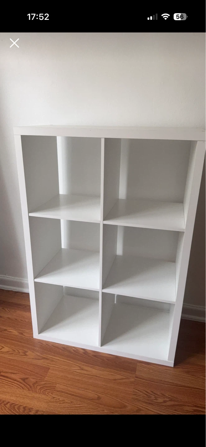White 6-Cube Storage Shelf