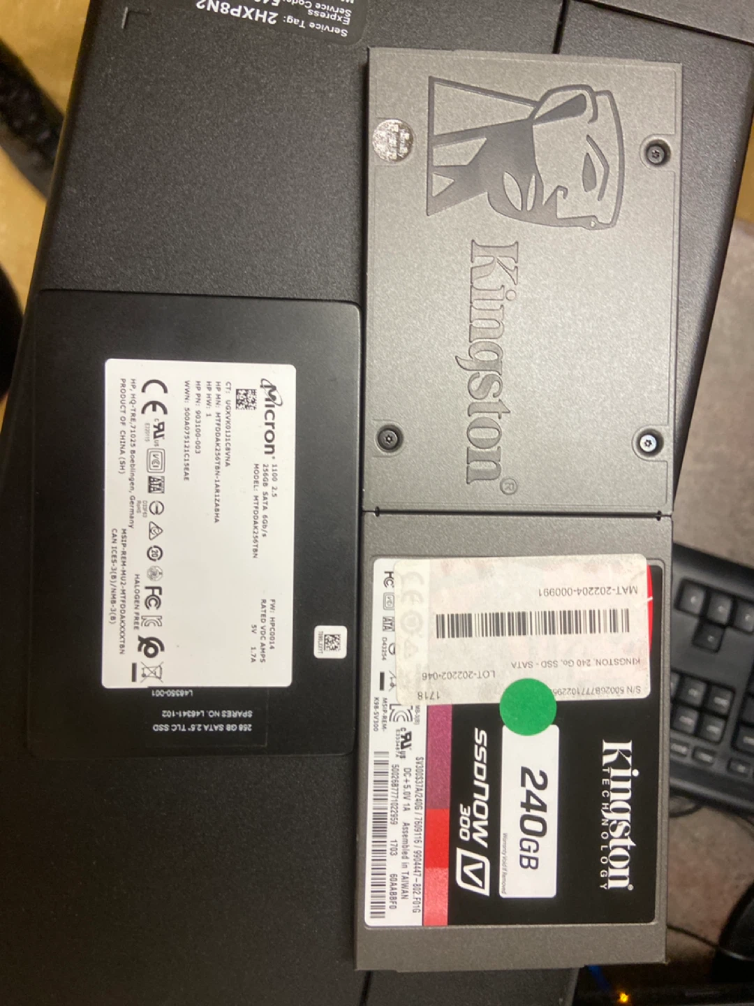 256GB Micron & 240GB Kingston SSDs