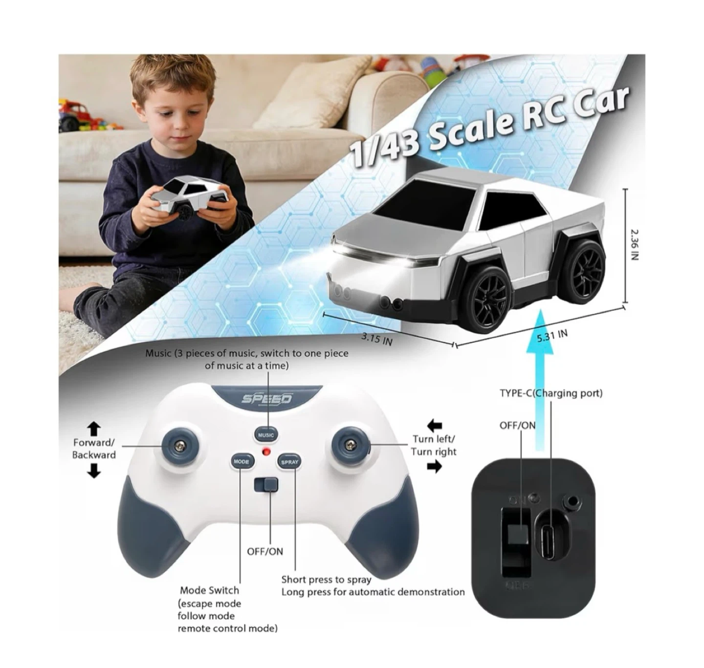 Brand new Remote Control Car Cyber-Inspired Rc Cars Toys - photo 3