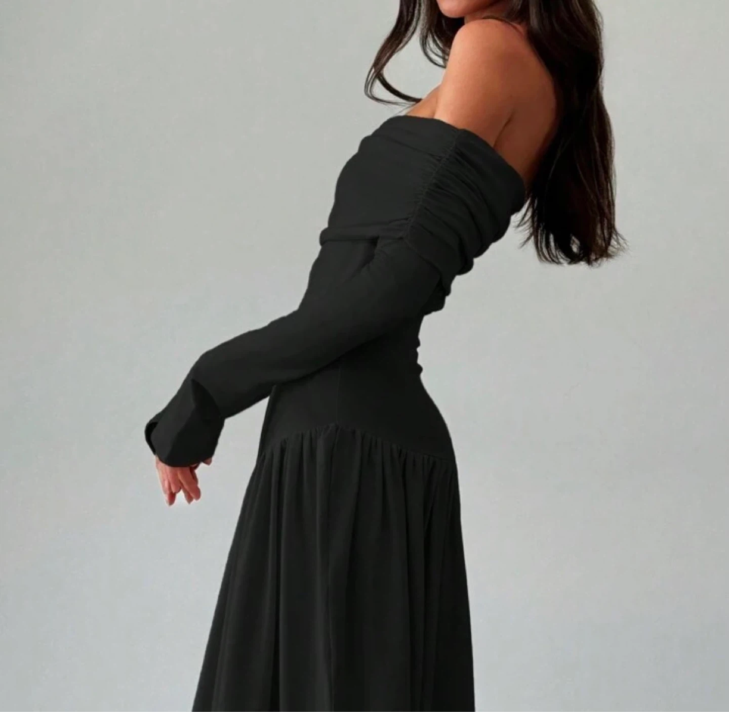 Bare Off-Shoulders, Black Maxi - photo 3