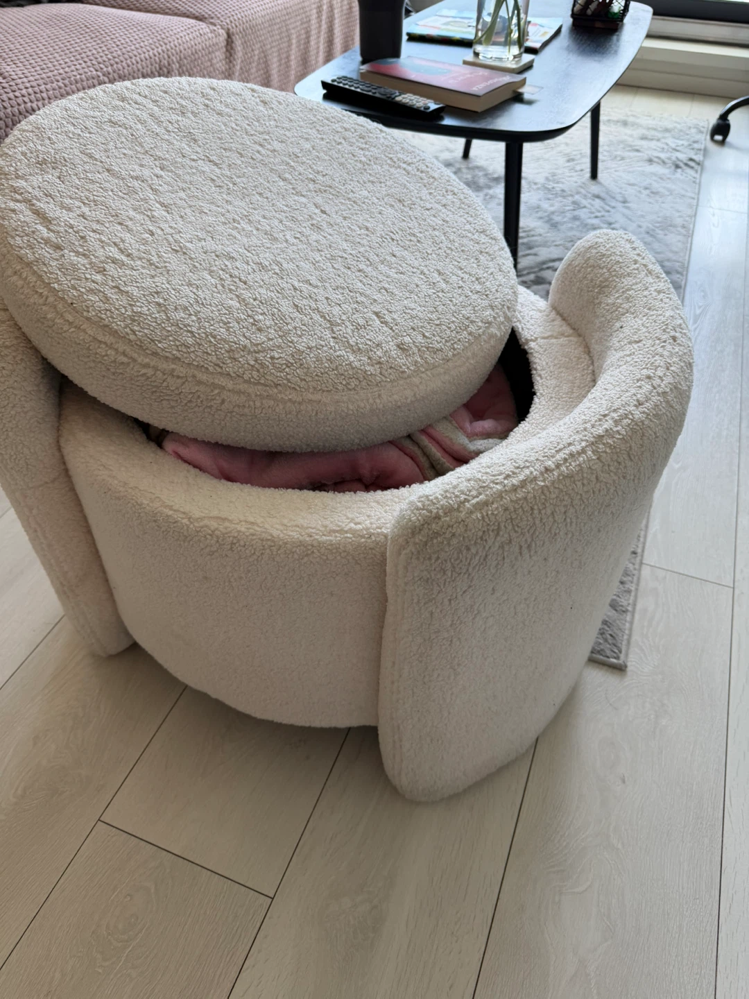 Cream Teddy Bear Storage Ottoman - photo 5