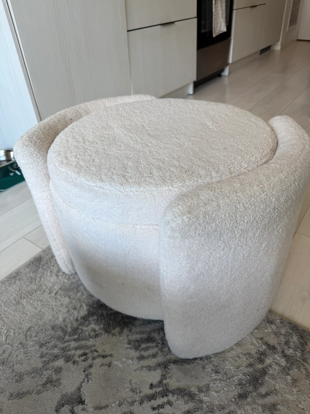 Cream Teddy Bear Storage Ottoman - photo 3
