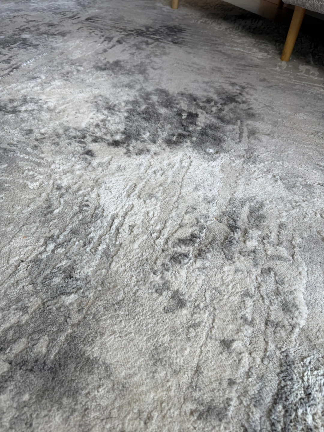 Modern Abstract Area Rug - Grey & White - photo 4