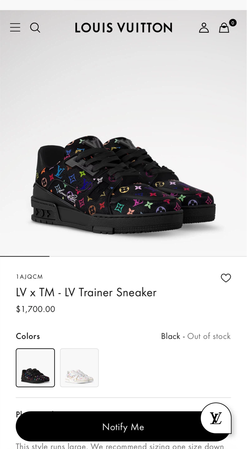 Louis Vuitton LV x TM LV Trainer Sneaker Black