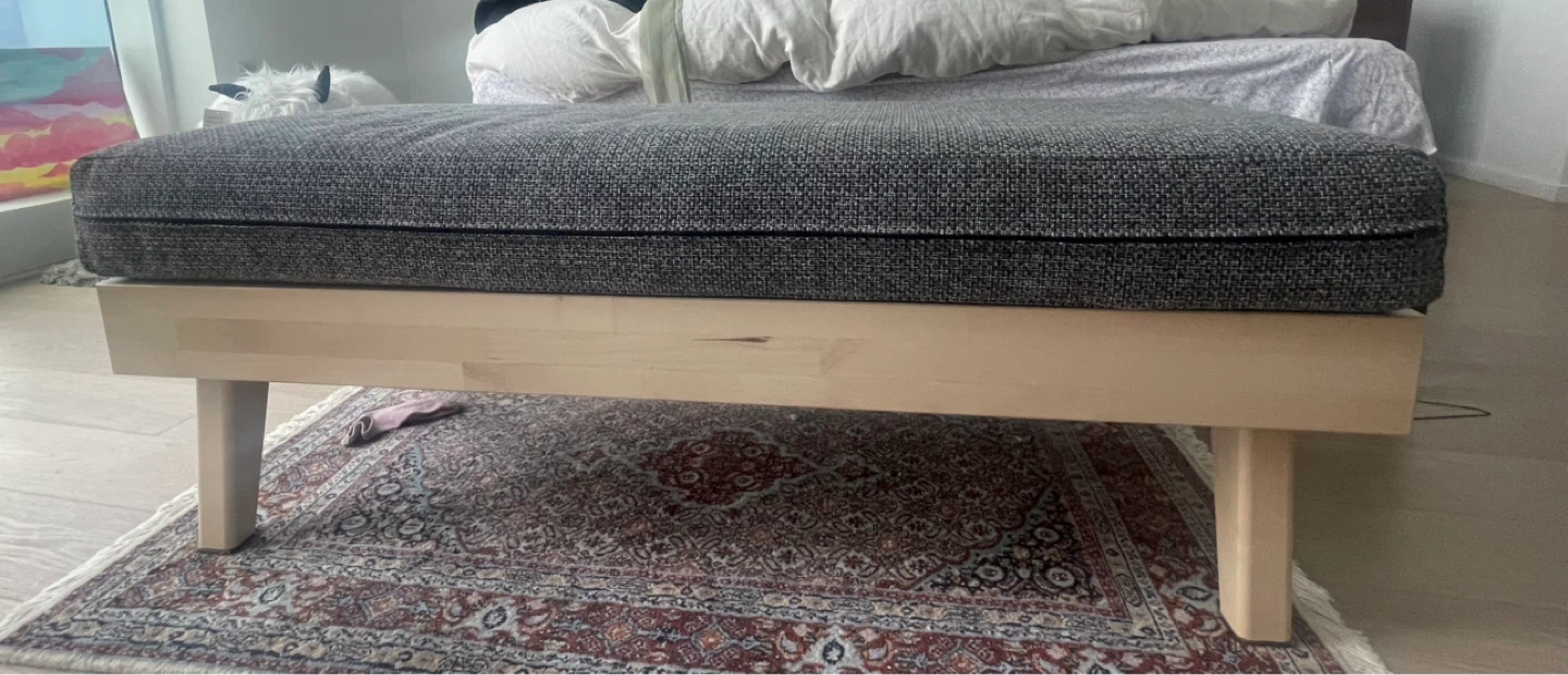 Gray Upholstered Bench